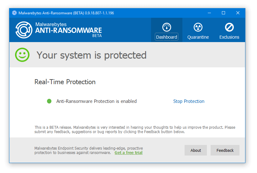 Anti-ransomware gratuito - Malwarebytes - 2019
