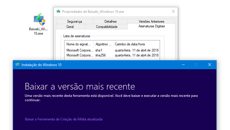 Windows 10 no Baixaki | Versão desatualizada