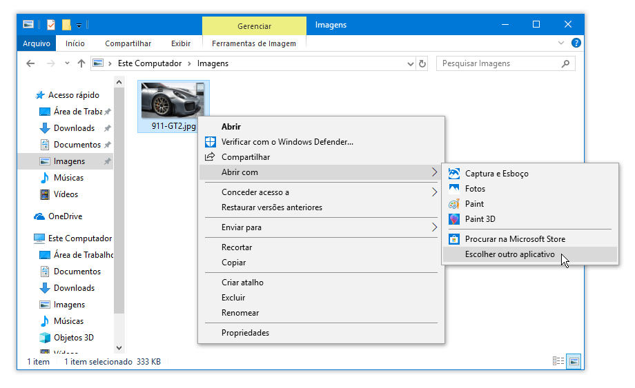 Visualizador de Fotos no Windows 10 | Escolher outro aplicativo