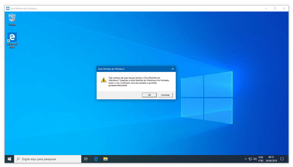 Como habilitar a Área Restrita do Windows no Windows 10 May 2019 Update