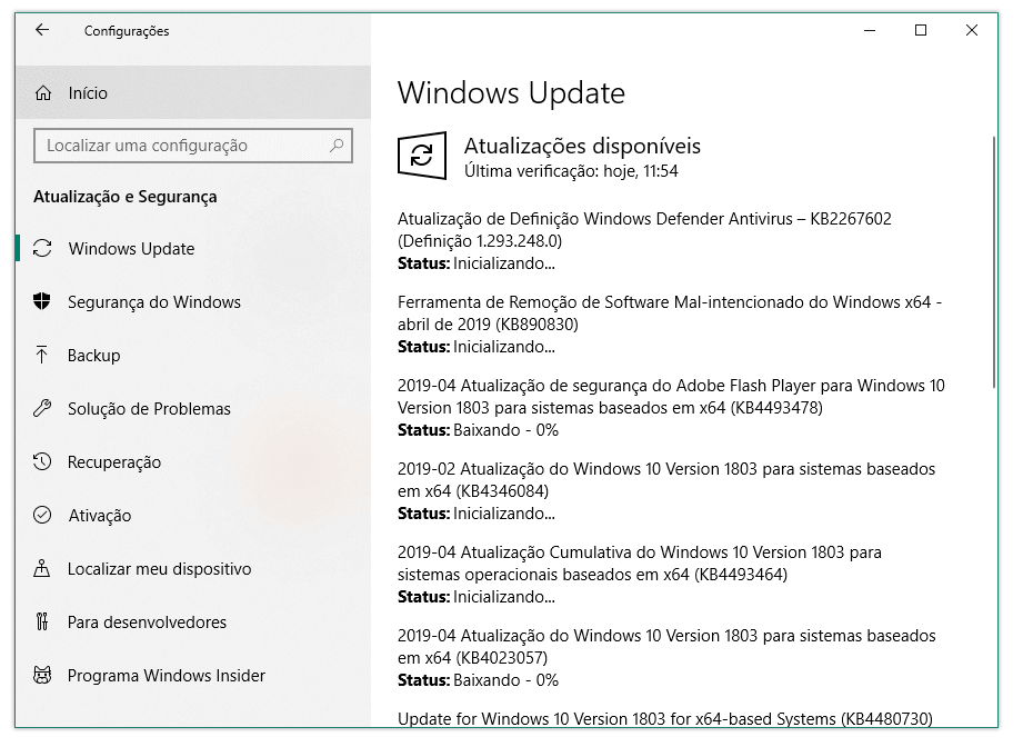 Windows Update - atualizações