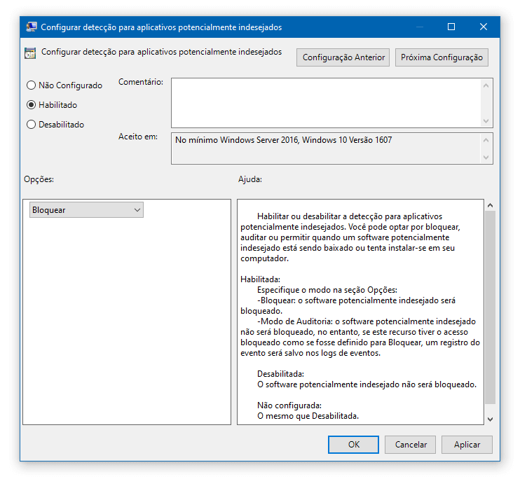 Como habilitar a proteção contra programas potencialmente indesejados no Windows Defender