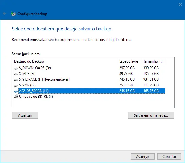 Como agendar backups no Windows 10