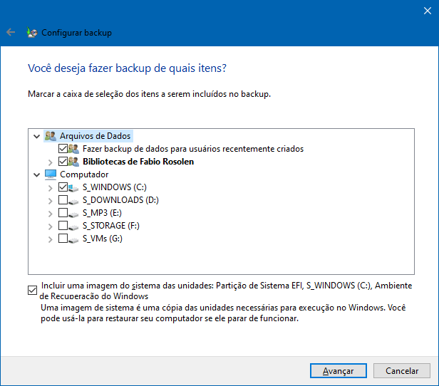 Como agendar backups no Windows 10