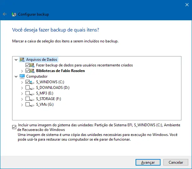 Como agendar backups no Windows 10