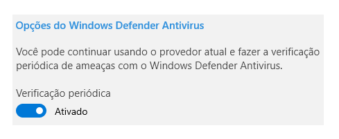 Como habilitar a verificação periódica no Windows Defender do Windows 10