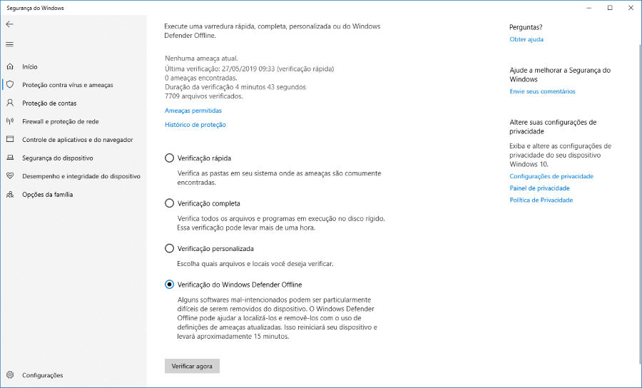 Como usar o Windows Defender Offline no Windows 10