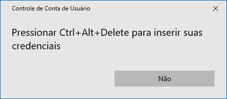 Como fazer com que o UAC no Windows 10 exija que o usuário pressione Ctrl+Alt+Del