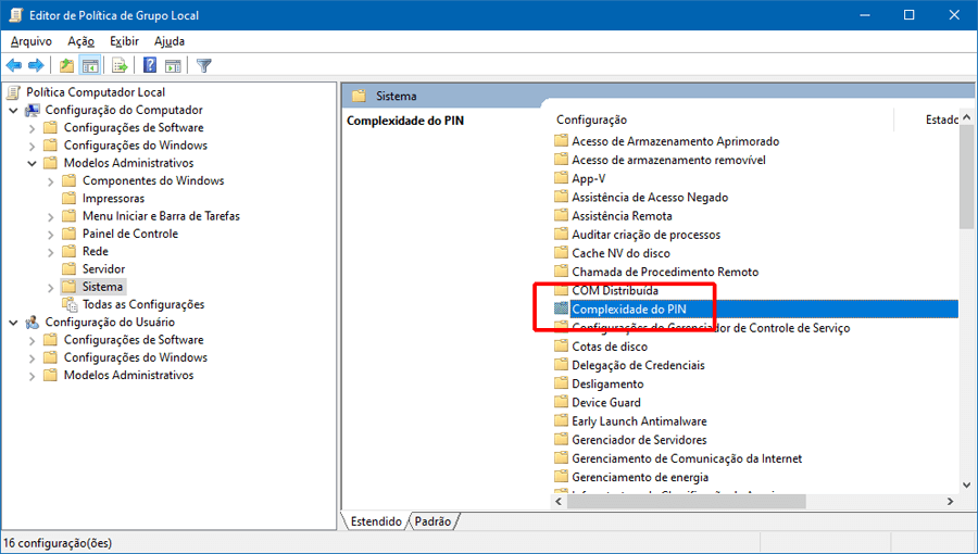 Como habilitar o suporte para criação de PINs mais complexos no Windows 10