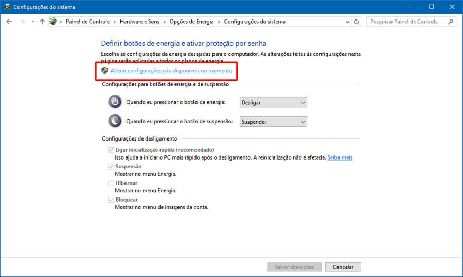 Como habilitar ou desabilitar a inicialização rápida no Windows 10