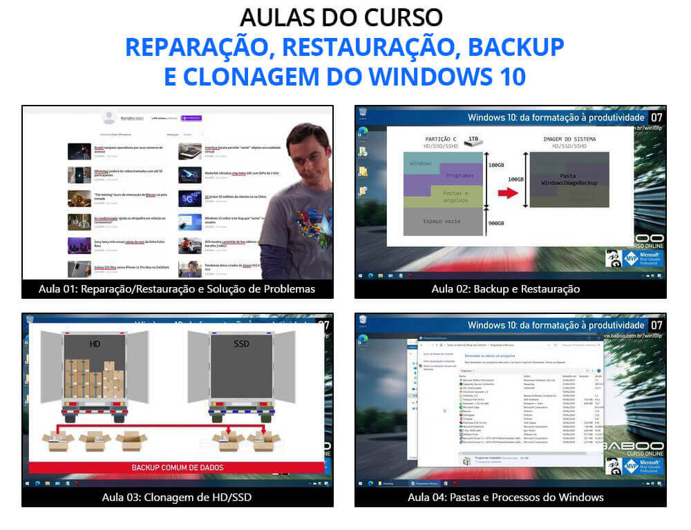 Curso: Reparação, Restauração, Backup, Clonagem do Windows 10