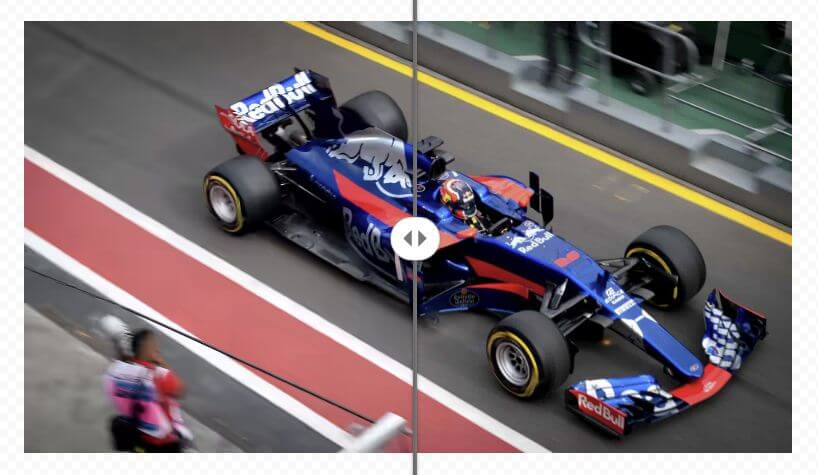Novo formato de imagem AVIF: compare a imagem do carro de F1