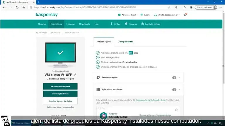 Aula 12: Kaspersky Security Cloud Free e Kaspersky Total Security
