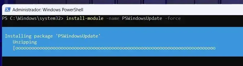 install-module -name PSWindowsUpdate -force