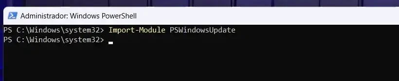 Import-Module PSWindowsUpdate