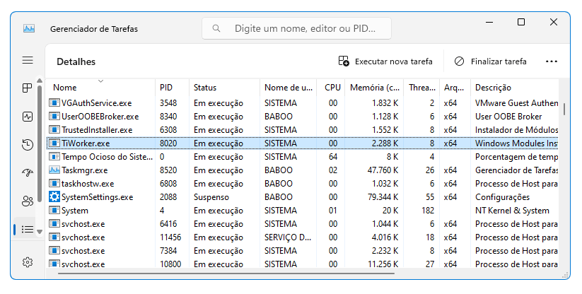 TIWorker.exe e TrustedInstaller.exe