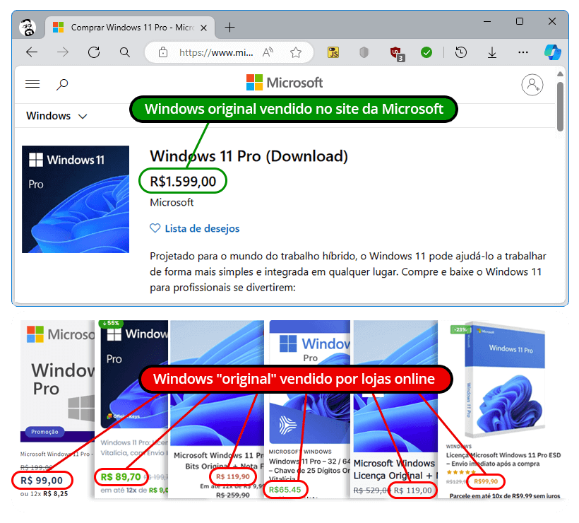 Chave de ativação barata vendida na web é golpe