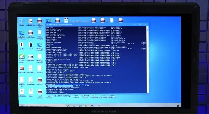 Desinstalação de programas via winget