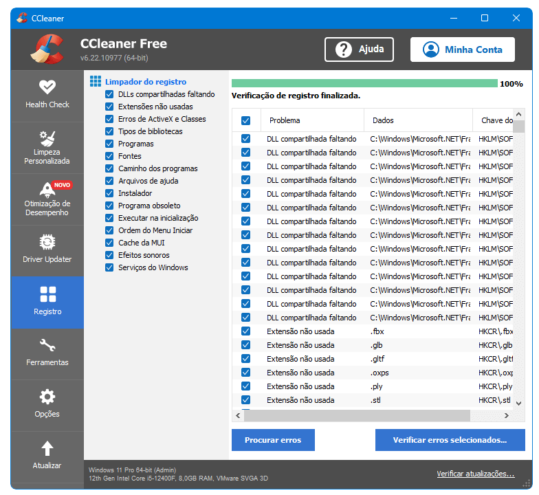 Otimizar ou Limpar o Registro não deixa o Windows mais rápido