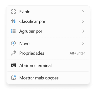Como exibir menu completo no Windows 11