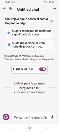 Copilot no Edge para Android