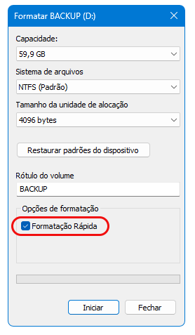 Formatação rápida é segura?