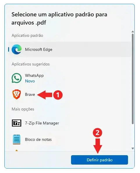 alterar Aplicativo padrão no Windows 11