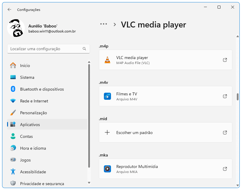 Como definir extensões de cada Aplicativo no Windows 11